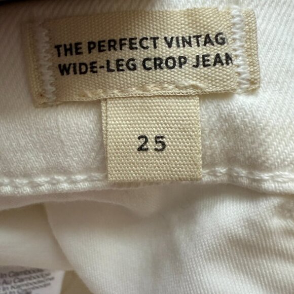 Madewell The Perfect Vintage Wide Leg Crop Jean Women's 25 White Denim Chic NWT - Picture 13 of 14